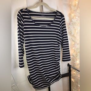 Motherhood Maternity | Women’s Blue/White Striped Blouse Top
